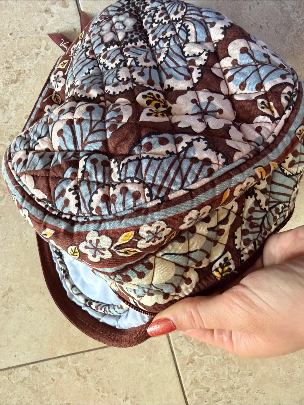Vera Bradley Slate Blooms Jewelry or Make Up Organizer / Case